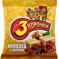 Сухарики ТРИ КОРОЧКИ ржано-пшеничные холодец с хреном 40 г