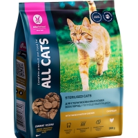 ALL CATS ALL CATS корм сухой д/взр. стерилизованных кош. с курицей, пп, 350 г
