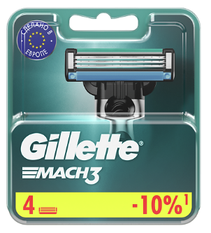 Кассета сменная GILLETTE Кассета сменная GILLETTE "Mach3" 4 шт.