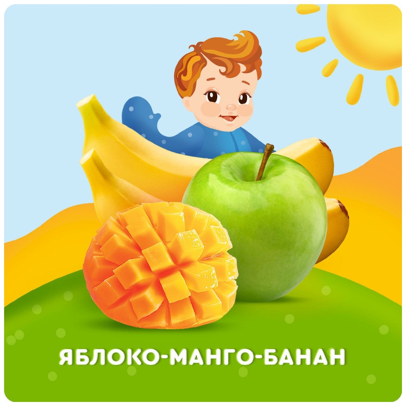 Сок АГУША яблоко-манго-банан с мякотью 0.2 л