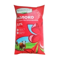 Молоко АГРОКОМПЛЕКС пастеризованное 900 мл 3,2% пленка