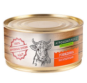 Говядина тушеная АГРОКОМПЛЕКС высший сорт 325 г