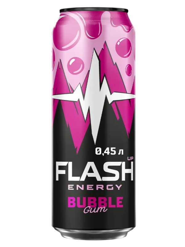 Флэш напиток энергетический  ENERGY "Bubble Gum" 0.45 л фиолетовый ж/б