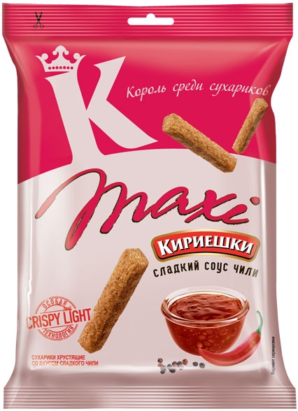Сухарики КИРИЕШКИ Maxi кукурузно-ржаные сладкий соус чили 60 г