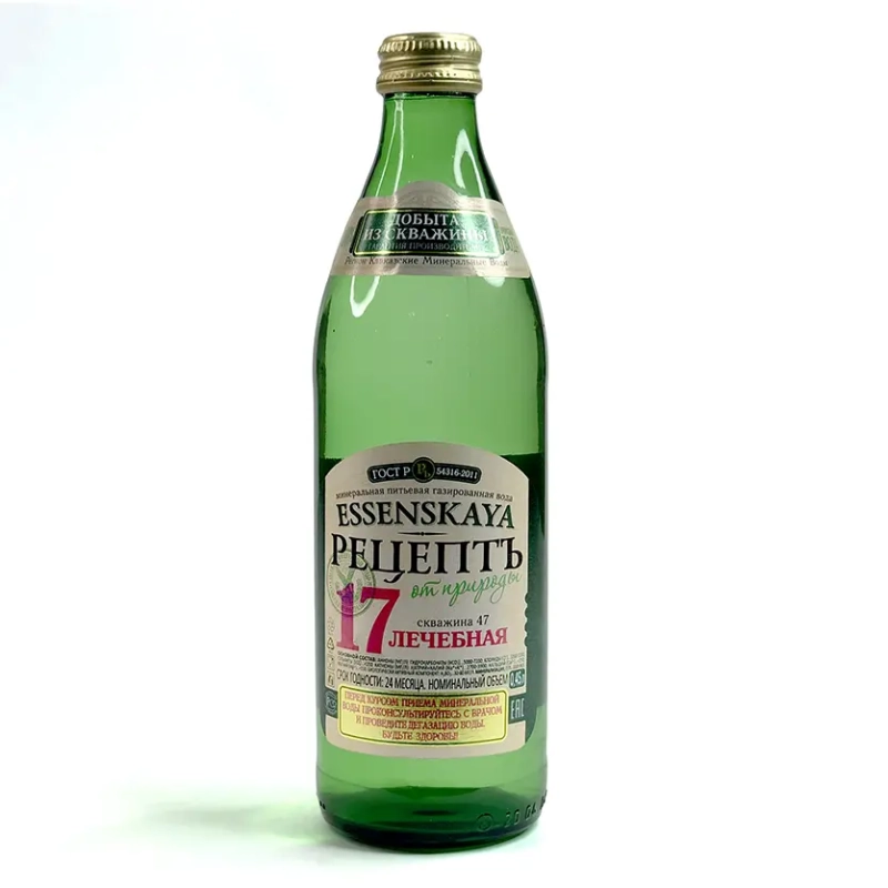 Вода минеральная РЕЦЕПТ ОТ ПРИРОДЫ ЕССЕНСКАЯ Вода минеральная РЕЦЕПТ ОТ ПРИРОДЫ ЕССЕНСКАЯ "Нагутская-4" лечебно-столовая газированная 0.45 л