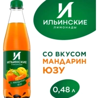 Напиток ИЛЬИНСКИЕ ЛИМОНАДЫ "Мандарин-Юзу" сильногазированный 480 мл