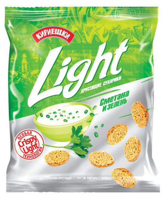 Сухарики КИРИЕШКИ Light пшенично-кукурузные сметана и зелень 33 г