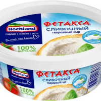 Сыр творожный &laquo;Hochland&raquo; &laquo;Фетакса&raquo; 140 г сливочный с добавлением рассольного сыра.