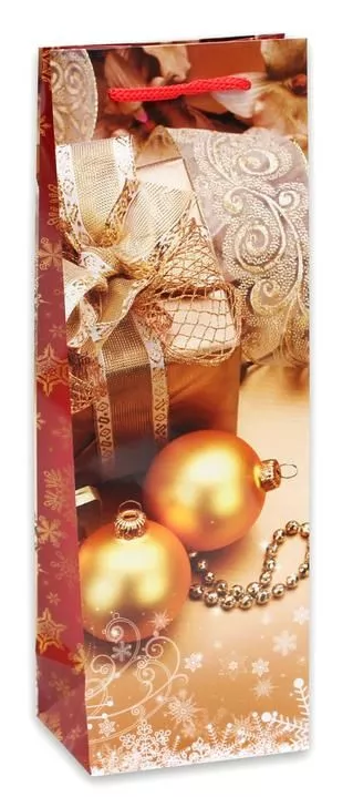 Пакет подарочный ламинированный с ручками под бутылку