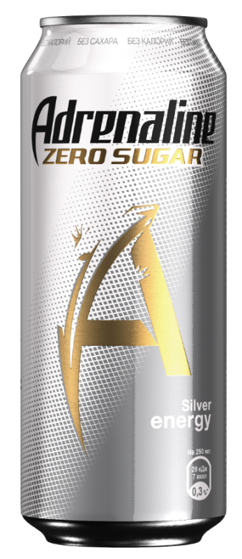 Напиток энергетический ADRENALINE Zero Sugar Silver Energy 0.449 л