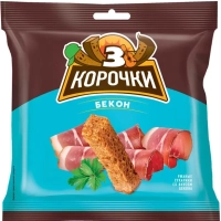Сухарики ТРИ КОРОЧКИ ржаные бекон 100 г