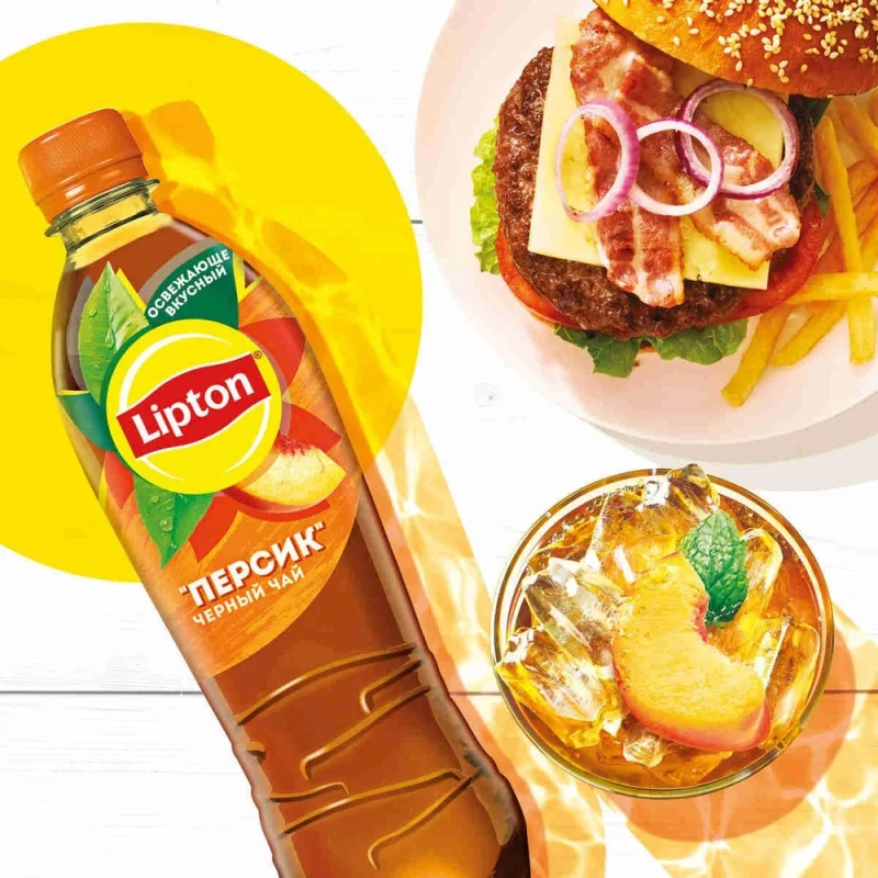 Холодный чай LIPTON чёрный персик 0.5 л Холодный чай LIPTON чёрный персик 0.5 л