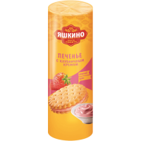 Печенье ЯШКИНО затяжное с клубничным кремом 190 г