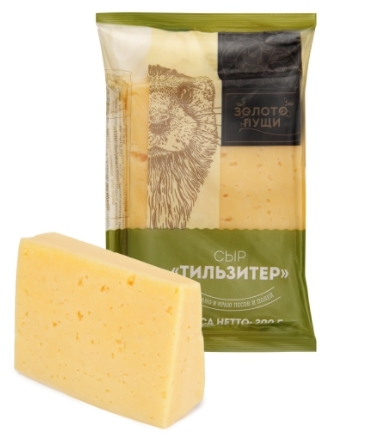 Сыр ЗОЛОТО ПУЩИ "Тильзитер" 200 г 45%