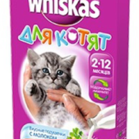 WHISKAS подушечки с молоком, индейкой и морковью 350 г
