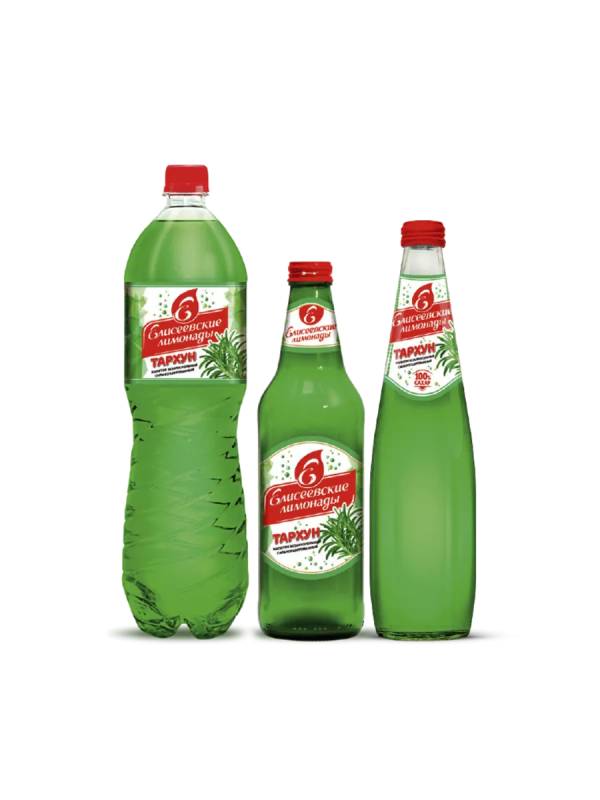 Напиток ЕЛИСЕЕВСКИЕ ЛИМОНАДЫ "Тархун" сильногазированный 0.5 л