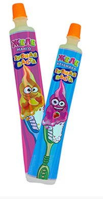 Желе фруктовое ВОЛШЕБНЫЙ КОНДИТЕР Желе фруктовое ВОЛШЕБНЫЙ КОНДИТЕР "Джелли Велли зубная паста" 30х55г