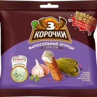 Сухарики 3 КОРОЧКИ пшенично-ржаные малосольные огурцы с соусом ТАР-ТАР 60 г