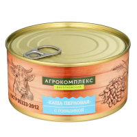 Каша АГРОКОМПЛЕКС перловая с говядиной  325г