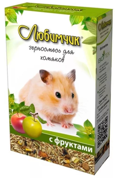 Зерносмесь ЛЮБИМЧИК с фруктами для хомяков 400 г
