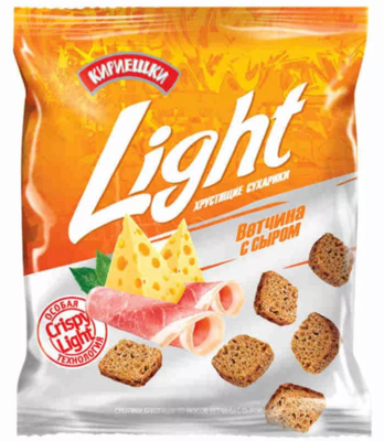 Сухарики КИРИЕШКИ Light пшенично-кукурузные ветчина и сыр 33 г