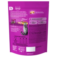 WHISKAS подушечки с нежным паштетом "Аппетитное ассорти с курицей и индейкой" 800 г