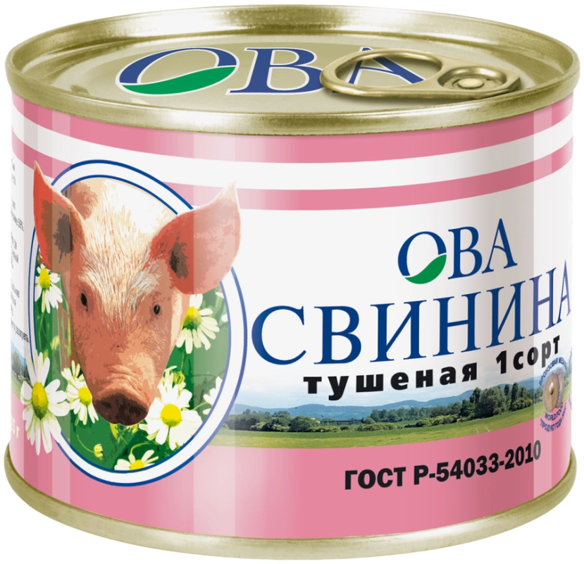 Свинина тушеная ОВА высший сорт 525 г