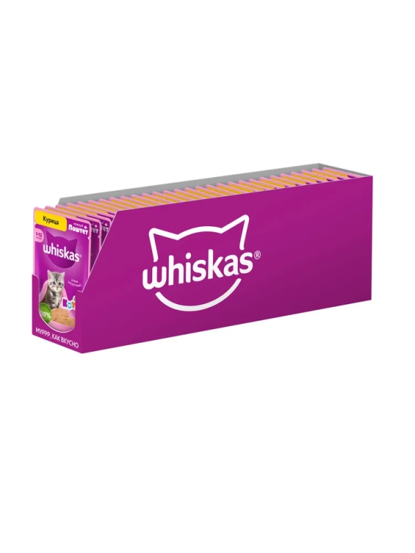 WHISKAS паштет с курицей для котят 75 г