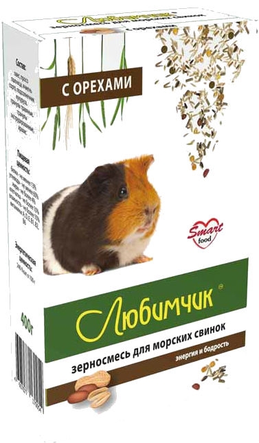Зерносмесь ЛЮБИМЧИК с орехами для морских свинок 400 г