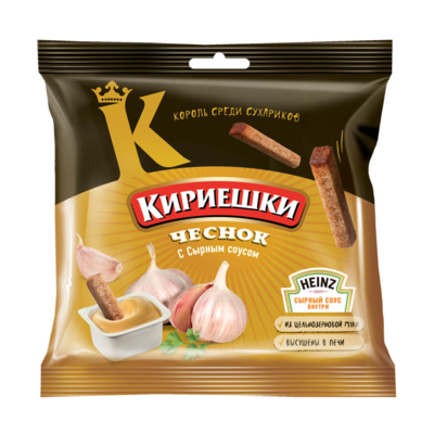 Сухарики КИРИЕШКИ ржаные чеснок с сырным соусом 60 г