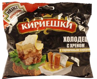 Сухарики КИРИЕШКИ ржано-пшеничные холодец с хреном с горчицей 60 г