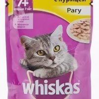 WHISKAS рагу с курицей для кошек старше 7 лет 85 г