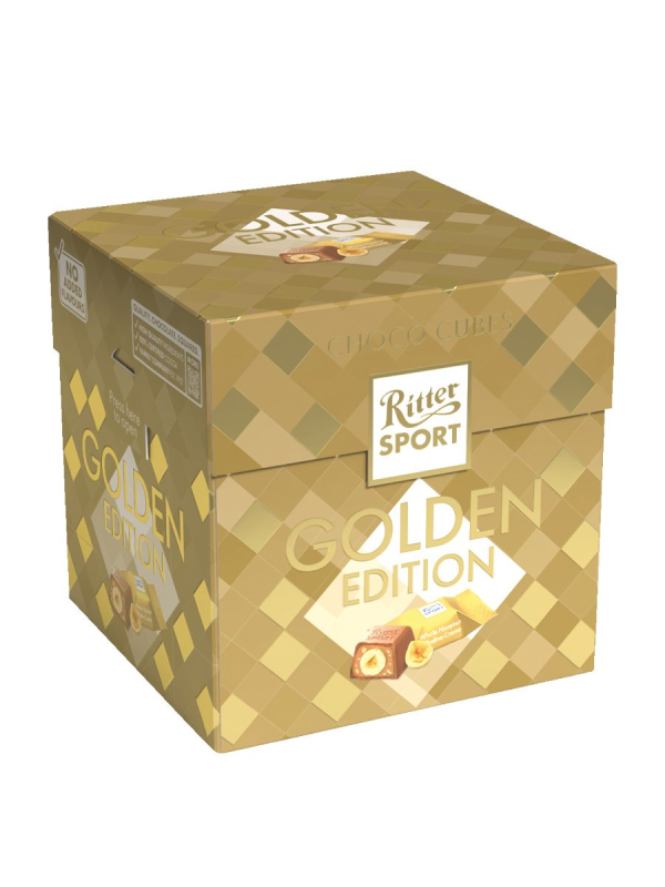 Конфеты Ritter Sport Gold Edition из молочного шоколада с цельным орехом и начинкой пралине, 148 г