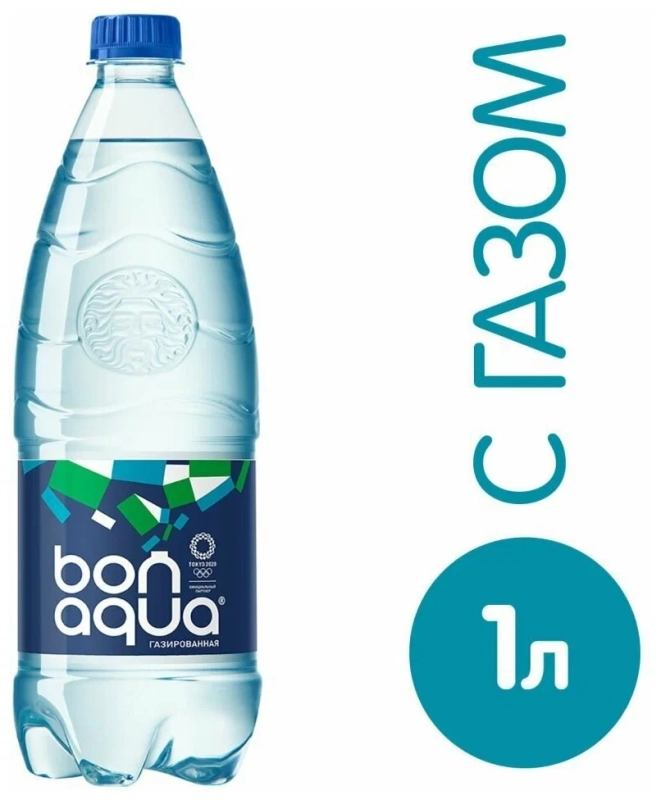 Вода питьевая BONAQUA газированная 1 л