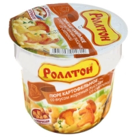 Пюре картофельное РОЛЛТОН "Жареные лисички со сметаной" с ржаными гренками 40 г