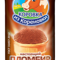 Мороженое КОРОВКА ИЗ КОРЕНОВКИ "Пломбир" шоколадное 100 г 15%