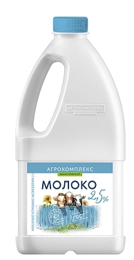 Молоко АГРОКОМПЛЕКС  пастеризованное 2,5%  1,4л канистра