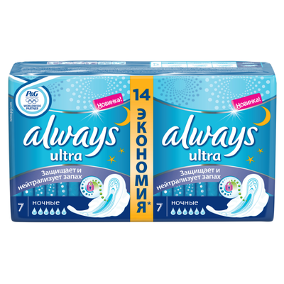 Прокладки гигиенические Always Duo Ultra night уп.7х2