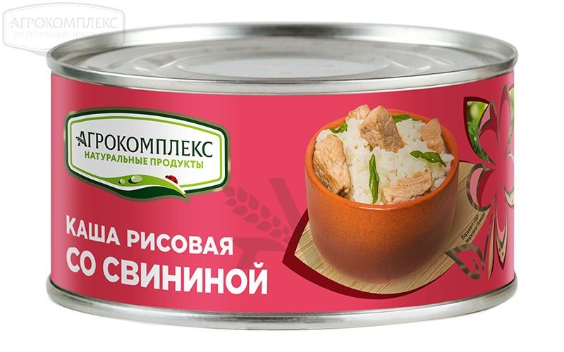 Каша АГРОКОМПЛЕКС рисовая со свининой 325 г