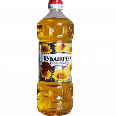 Масло подсолнечное КУБАНОЧКА нерафинированное 1 л