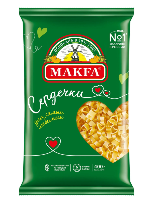 MAKFA Изделия макаронные группа А высший сорт. Сердечки
