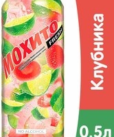 Напиток Мохито освежающий коктейль 0,5л ж/б клубника