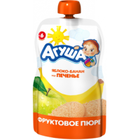 Агуша Пюре яблоко-банан вкус печенье 6+ мес. уп. 90 г