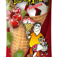 Мороженое БОЛЬШОЙ ПАПА "Пломбир" вишня 130 г 12%