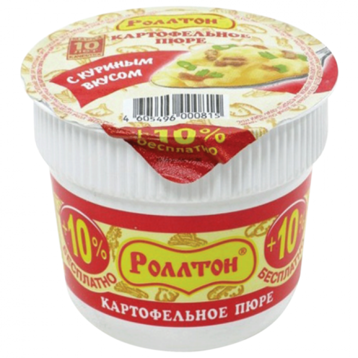 Пюре картофельное РОЛЛТОН с куриным вкусом с сухариками 40 г Пюре картофельное РОЛЛТОН с куриным вкусом с сухариками 40 г