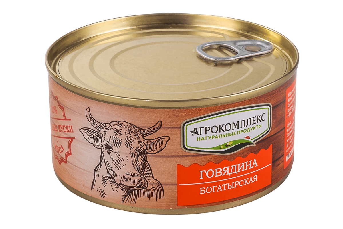 Говядина тушеная АГРОКОМПЛЕКС "Богатырская" 325 г