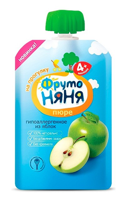 ФрутоНяня Пюре яблоко 4+ мес. дой пак с дозат. 90г