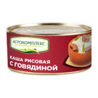 Каша АГРОКОМПЛЕКС рисовая с говядиной 325 г