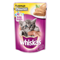 WHISKAS паштет с курицей для котят 75 г