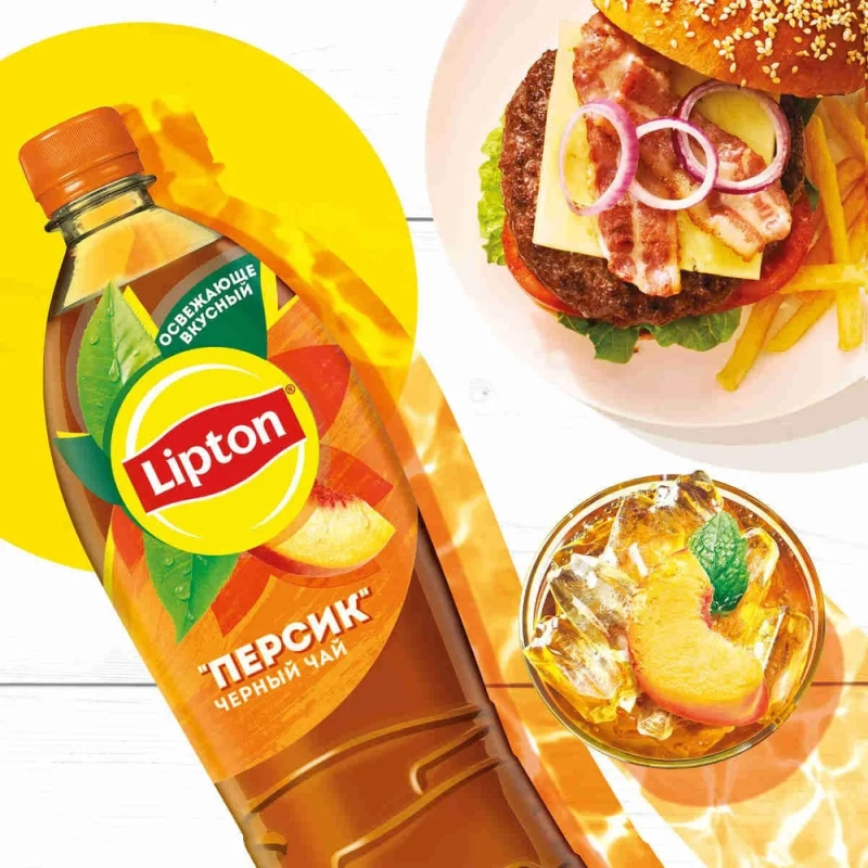 Холодный чай LIPTON чёрный персик 1 л